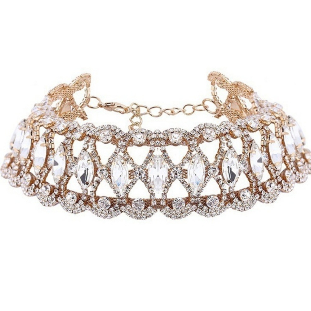 Brand New Bridal  Rhinestone choker necklace - Picture 6 of 8